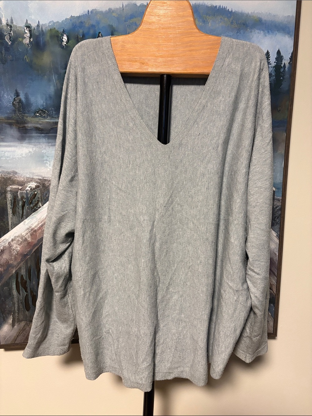 Light blue V-Neck Dohlman sleeve Women's Top